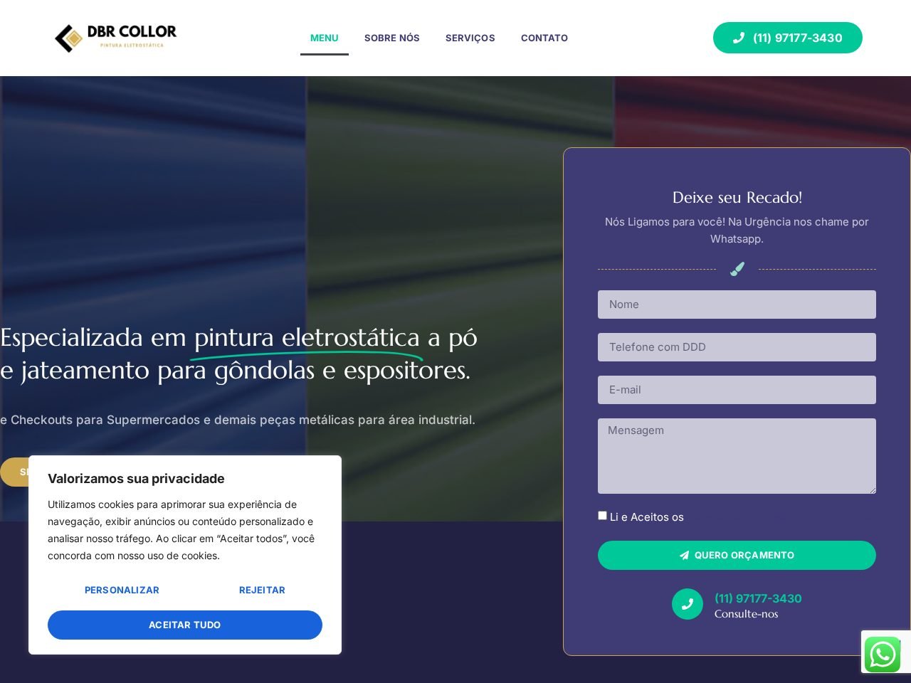 Preview do site DBR Pintura Eletrostática