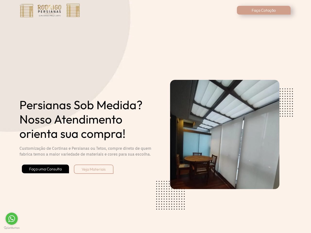 Preview do site Rodrigo Persianas